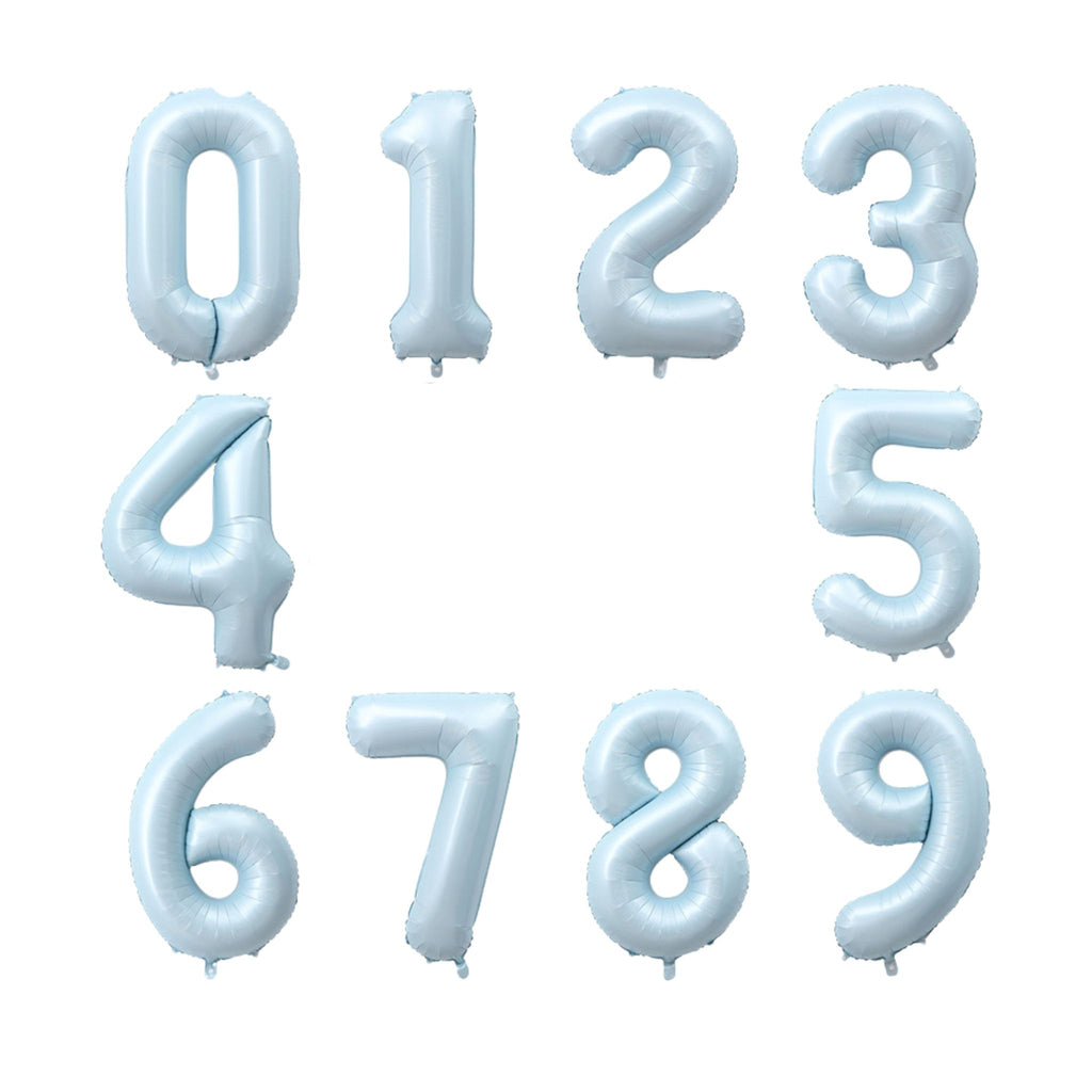 Matte number balloons in a blue shade by Festive Fun Co.