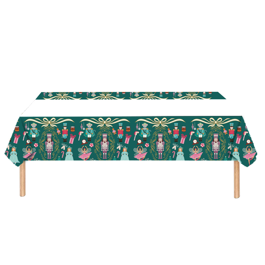 Decorative tablecloth with Christmas design on a white background