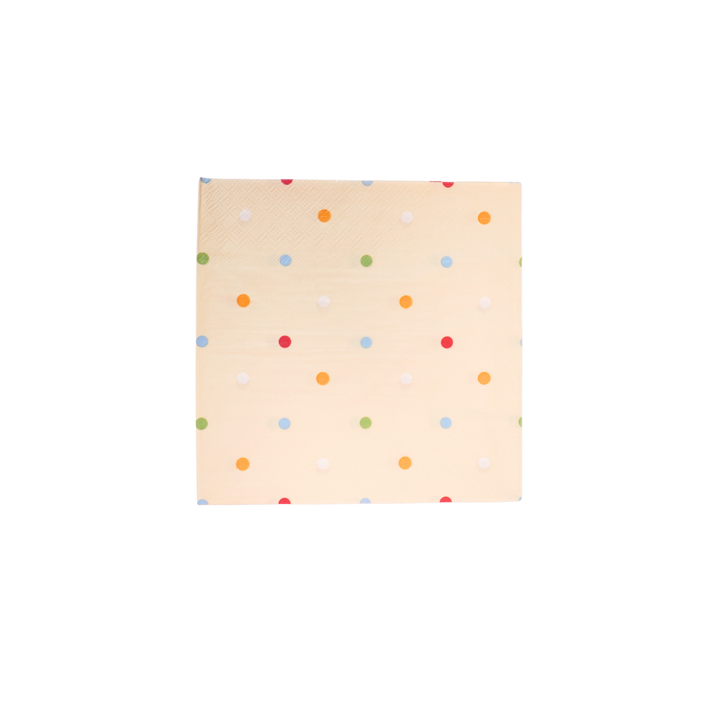 Yellow safari-themed napkins with animal and polka dot design by Festive Fun Co.