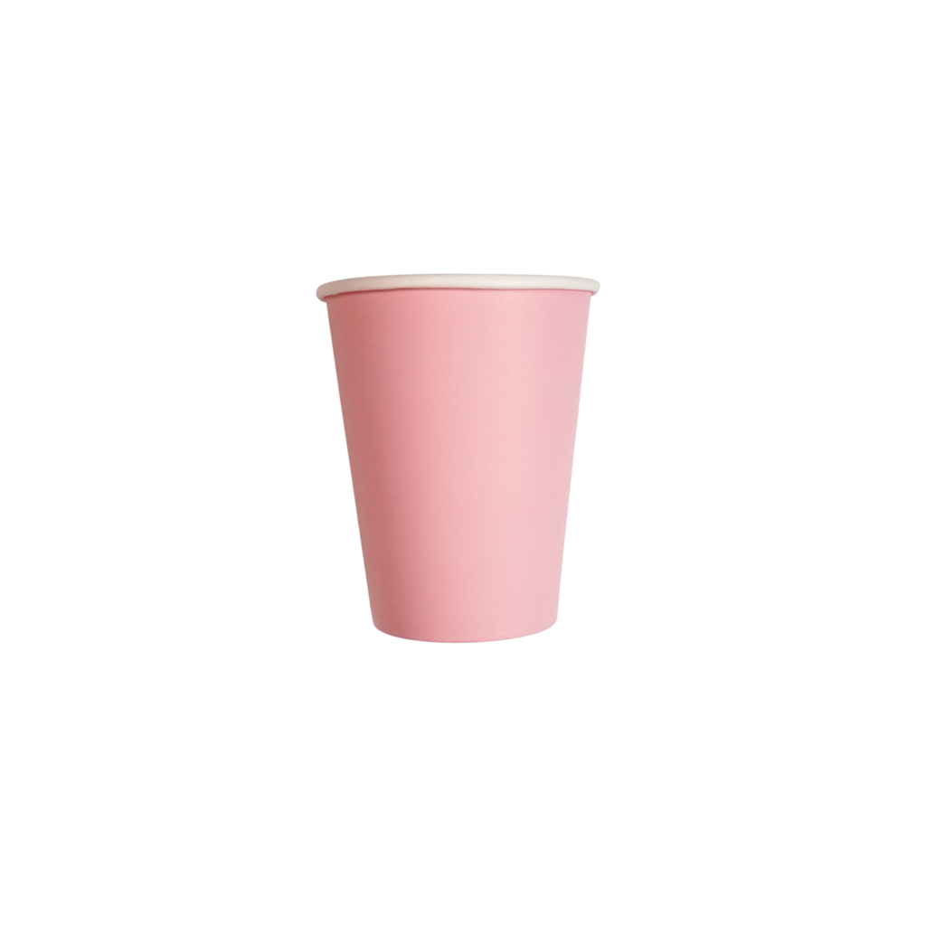 Soft blush pink party cups by Festive Fun Co.