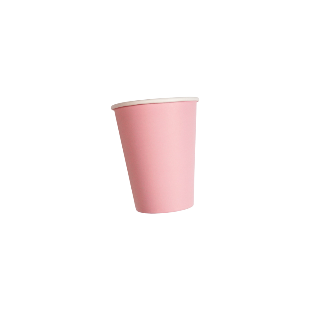 Soft blush pink party cups by Festive Fun Co.