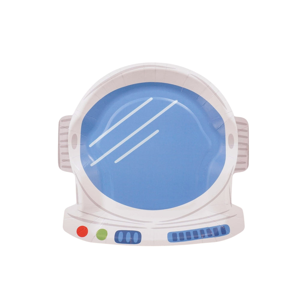 Astronaut-shaped paper plate for kids’ space parties by Festive Fun Co.