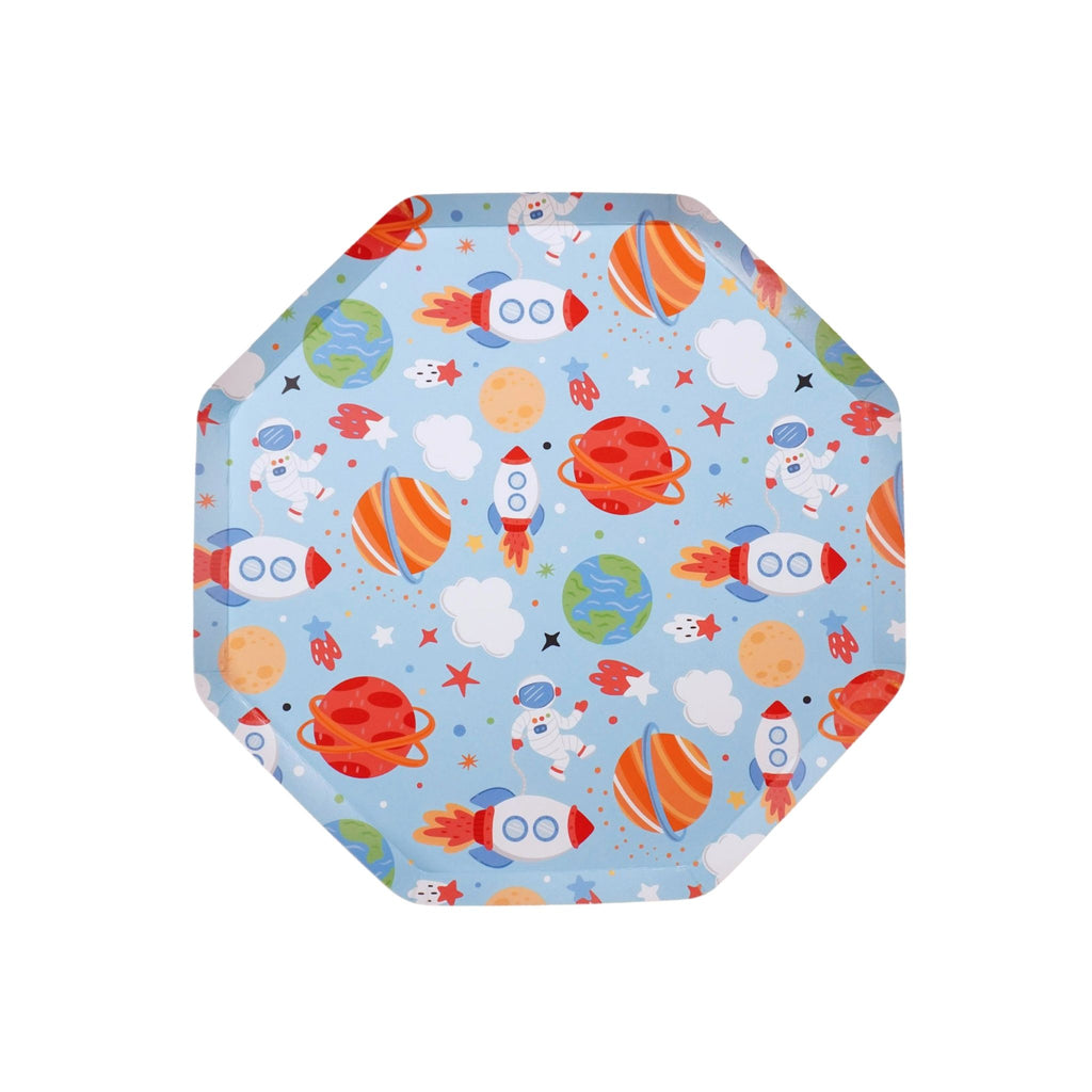 Space-themed 9-inch paper plates by Festive Fun Co.
